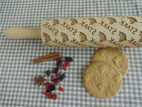 STARK EMBOSSING ROLLING PIN LASER ENGRAVED DOUGH ROLLER for EMBOSSED COOKIES