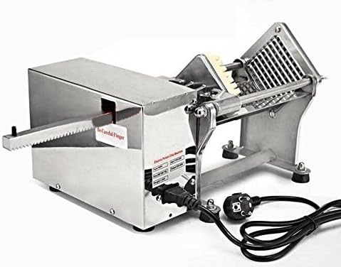 Electric French Fry Cutter Automatic Potato Chip Cutting Machine Stainless Steel Vegetable Slicer for Potatoes Carrots Cucumbers With 3 Sizes Of Replaceable Blades Suitable Commercial/Household