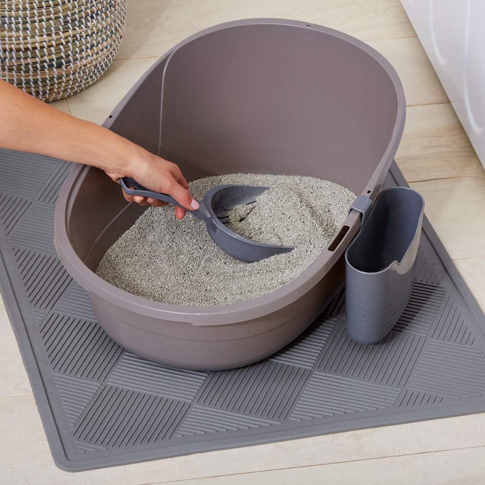 Amazon Basics Durable Litter Scoop for Cat Litter Box, with Holder, Efficient Scooper