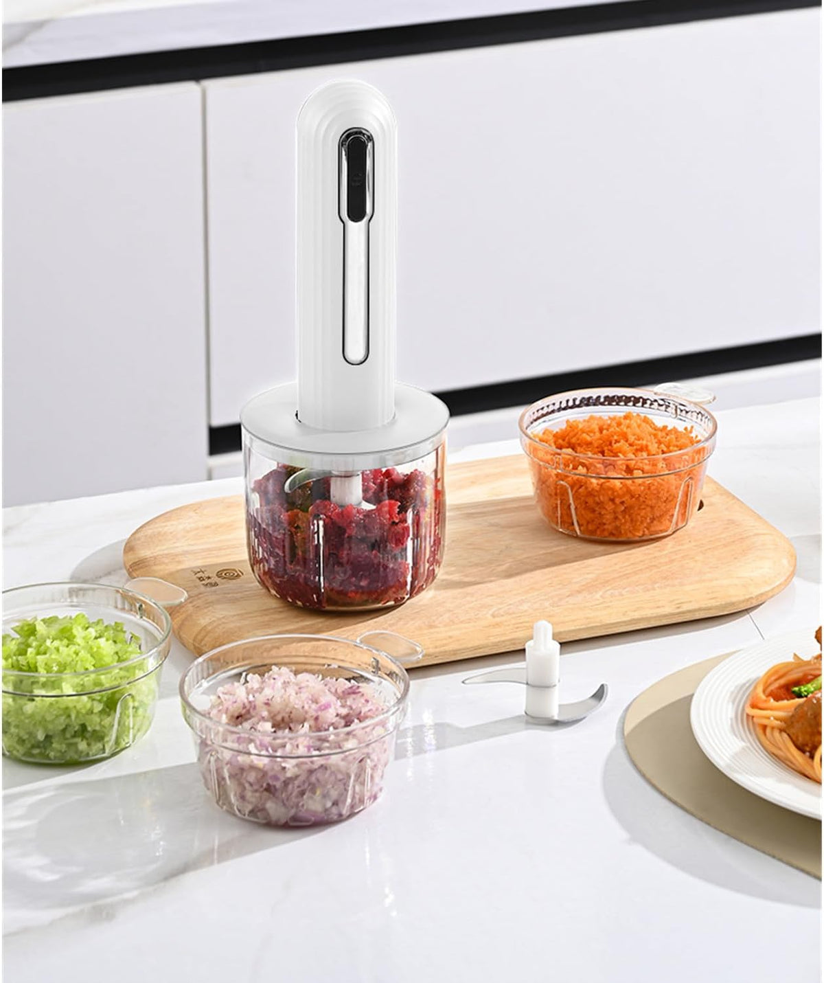 Wireless Electric Food Processor,4-Cup Electric Food Chopper For Meat,Onions,vegetables,Garlic,Complementary Food, Meat Chopper Blender
