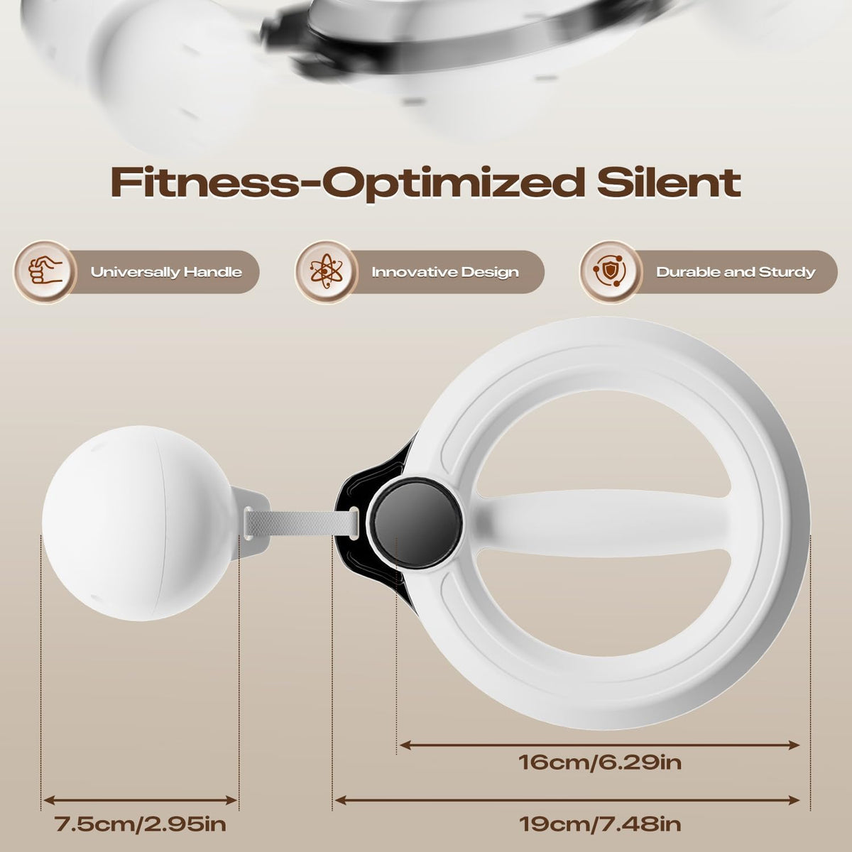 Arm Workout for Women and Men, Infinity Hoop 360° Hand-Crank Forearm Trainer, Shoulders and Arm Muscle Training Fitness Equipment, Chest Trainer and Forearm and Wrist Hand Exerciser, Home Workout (New White)