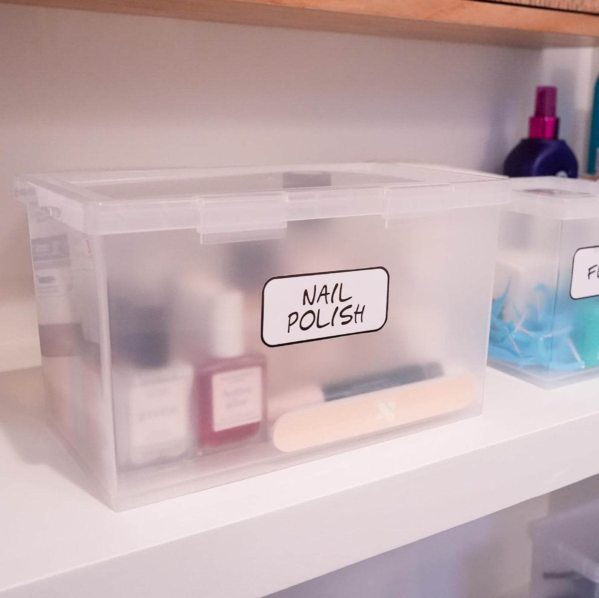 Bostitch Konnect Storage Containers with Lids, Organizer, Clear Plastic Box, Stackable Nesting Bins, Large, 2 Pack