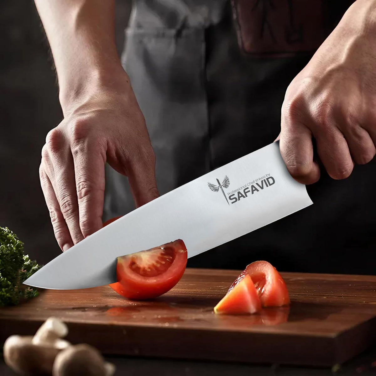 Crystal Edge German tech Chef Knife – Ultra Sharp German Stainless Steel Blade, Ergonomic Handle, Precision Cutting, Professional Kitchen Knife for Slicing, Chopping & Mincing (Premium)
