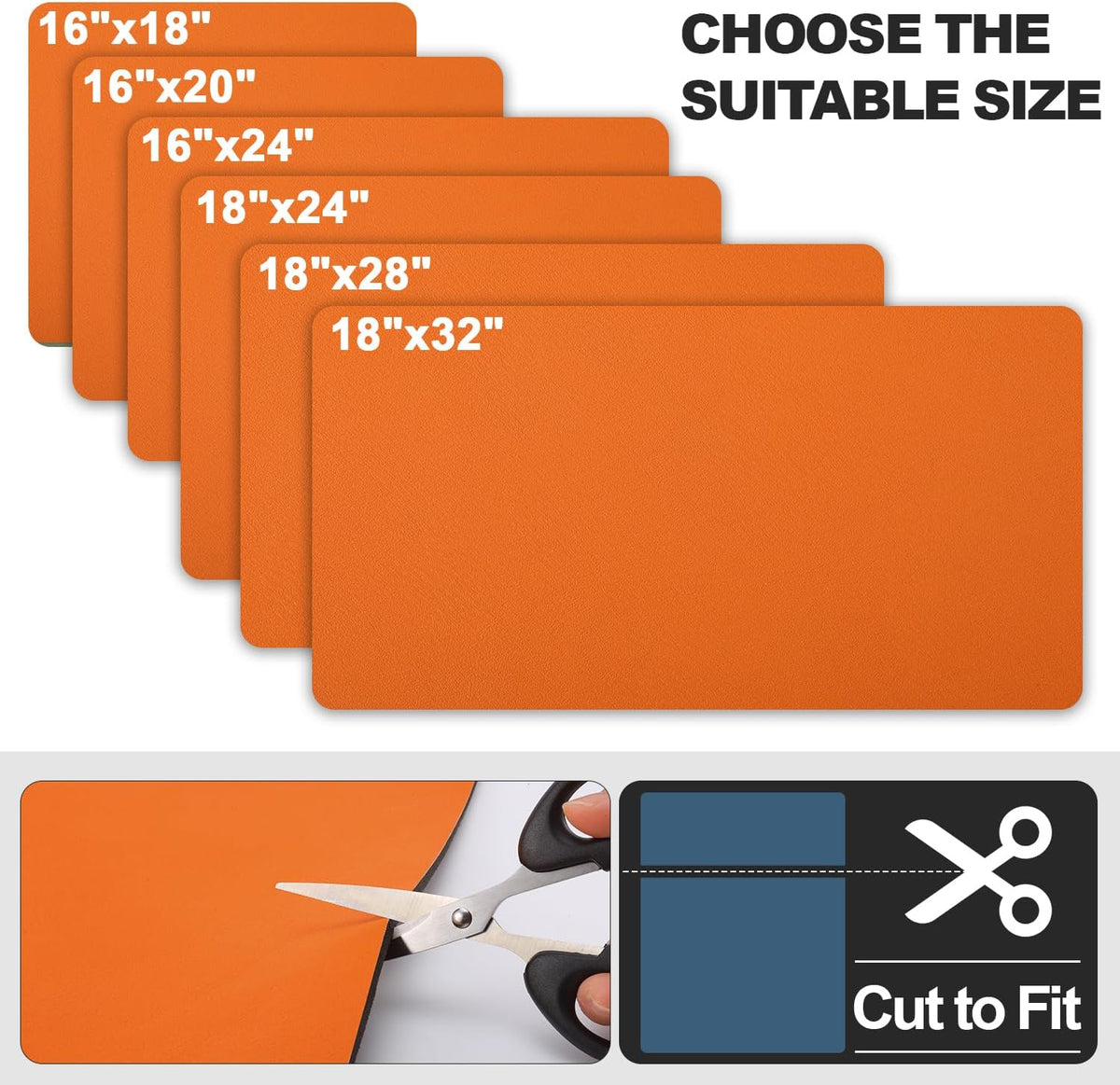 Dish Drying Mat for Kitchen Counter | Coffee Bar Mat for Countertops | Heat Resistant Drainer Mat with Non-slip Rubber Backed | Hide Stain Kitchen Absorbent Draining Mat | Orange 16"x18"