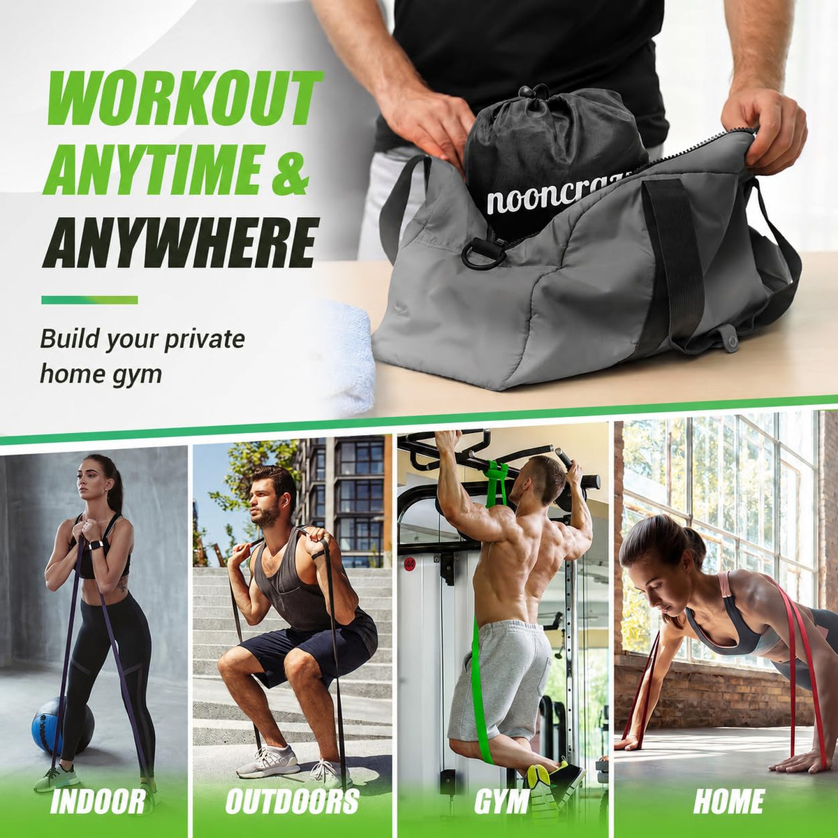 Long Resistance Bands for Working Out, 8-125 Lbs Pull Up Resistance Bands