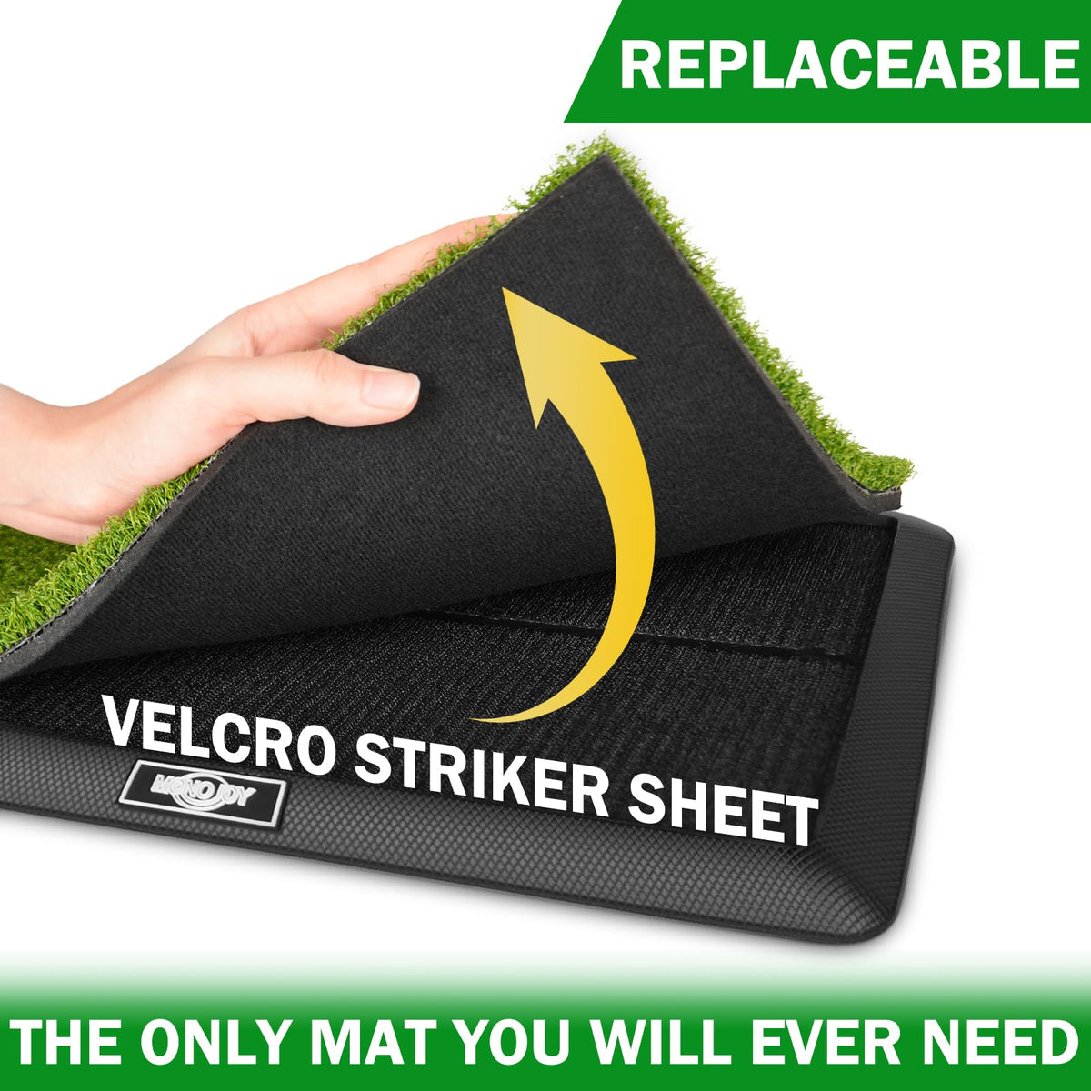 MONOJOY Golf Mat Practice Indoor/ Outdoor with Replaceable Turf Tees & Ball