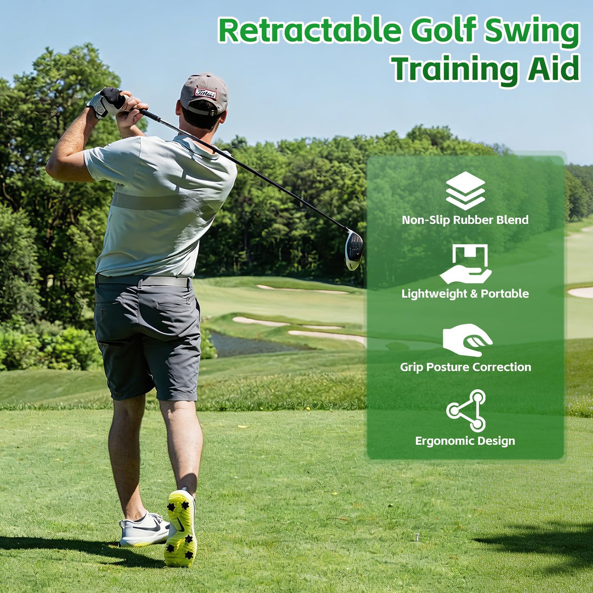 Golf Grip Trainer, Swing Correcting Arm Band Set, Golf Training Aid