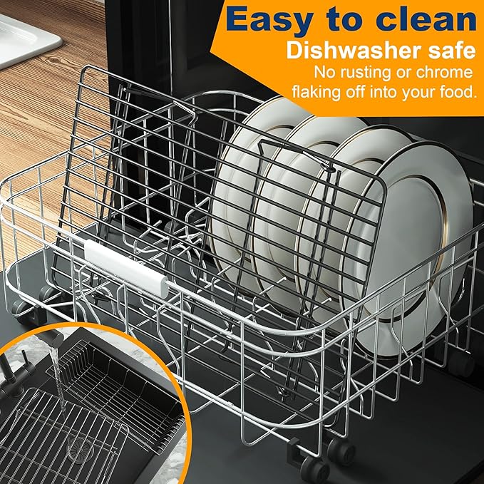 3 Tier Stackable Cooling Rack for Batch Cooling Cookie, Pizza, Cake-15.8”x 10”- Heavy Duty Cooling Racks for Cooking and Baking, Oven and Dishwasher Safe Baking Supplies-Black