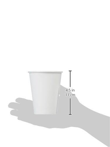 Amazon Basics Disposable Coffee Cups, 12 ounces, Paper, 1000 Count (Pack of 1), White