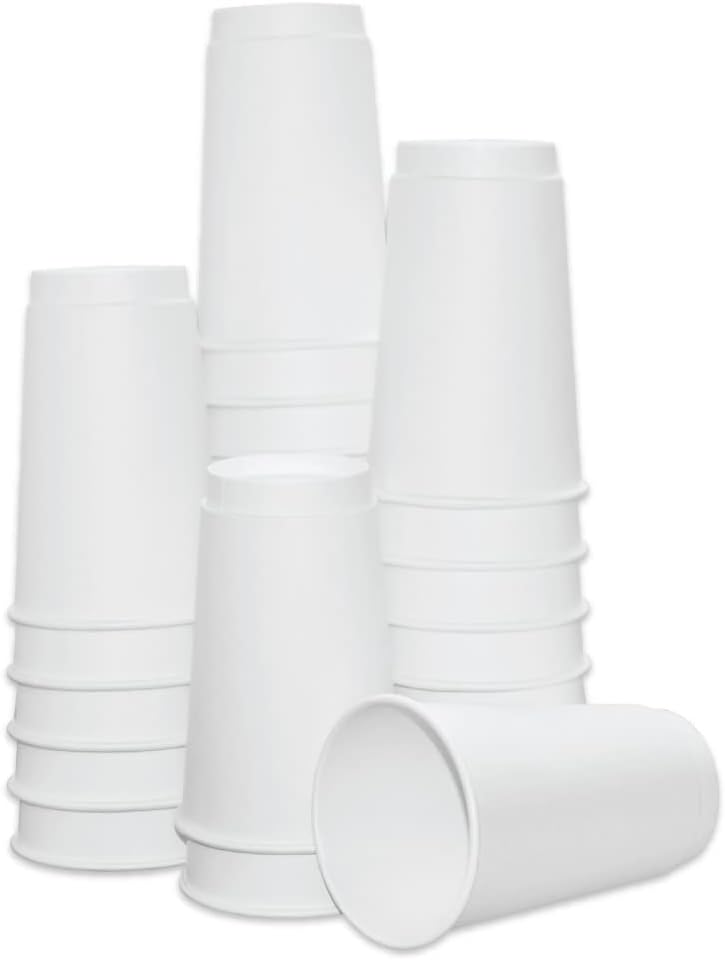 Insulated Paper Cups for Coffee & Tea Made in USA | Recyclable Double Wall Disposable To-Go Cups for Hot Beverages | Sturdy, Food Safe, and Eco-Friendly Hot Cups (16 oz, 200 Count)