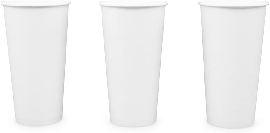 Paper Cups 20 oz 200 Pack for Coffee & Tea Made in USA | Bulk 200 Count for Home, Office, Restaurants & Parties | Recyclable Disposable 20 Ounce To-Go Cups for Hot Drinks