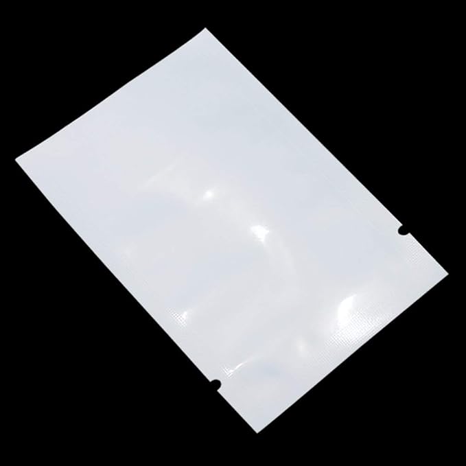 PABCK 300 Pack 3.5x5.1 inch (Usable Size 3.1x4.7 inch) White Clear Front Open Top 2.8mil Plastic Vacuum Pouch Heat Sealable Bags for Food Storage Packets Mini Sample with Tear Notches