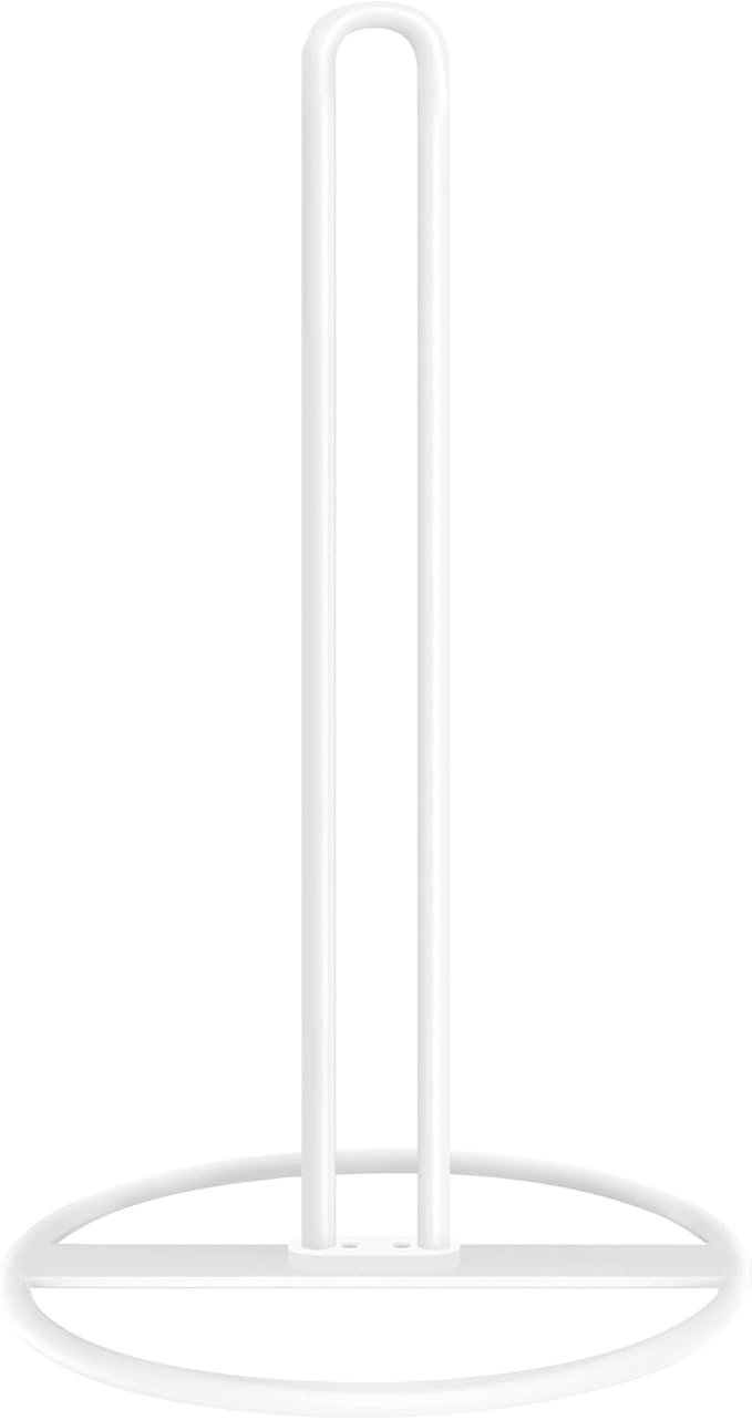 Paper Towel Holder Countertop, OBODING, Kitchen Paper Towel Stand Holder for Kitchen Organization and Storage, Paper Towel Holders for Standard and Large Size Rolls (White)