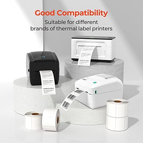 MUNBYN 2x1In Thermal Sticker Labels, Address Barcode Self-Adhesive Label Paper for Direct Thermal Printer and Business, Multi-Purpose Shipping Mailing Name Rectangle White Stickers,1000 Sheets/Roll