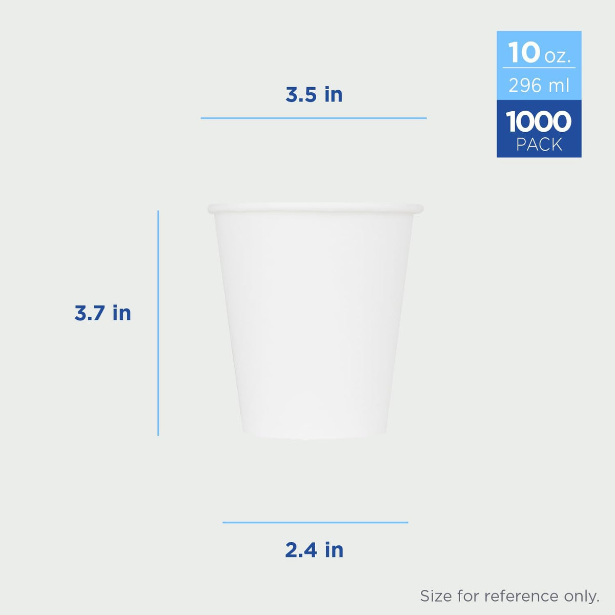 Karat 10 oz Paper Coffee Cup [1,000 ct] White Disposable Cup for Hot/ Cold Drinks and Beverages 90mm Diameter (C-K510W)