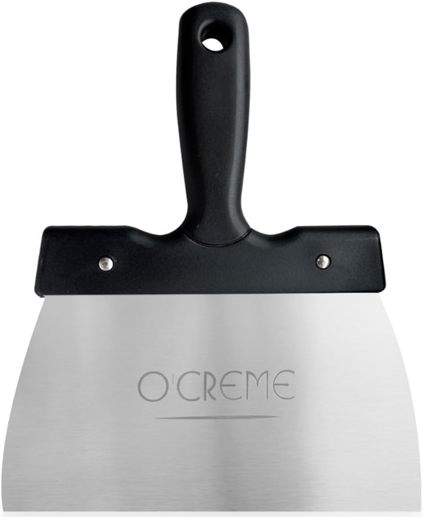 O'Creme Coating Spatula for Chocolate - Stainless Steel Chocolate Thermostat Spatula Dough Scraper (7.9 x 3.9 inch) – Heavy-Duty & Multipurpose Baking Tool, Cake Leveler, Icing Smoother