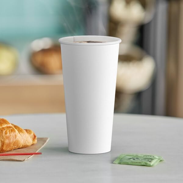 Siptown 20 oz 500 Bulk Pack Disposable Paper Cups for Hot Drinks, Coffee, & Tea | Made in USA (20 oz - 500 count)