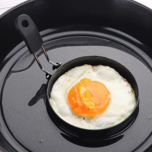 Egg Rings 4 Pcs Large 6" Pancake Molds And 4 Pcs 3.5" Fried Egg Molds Stainless Steel Nonstick Egg Ring for Frying Eggs And Muffins