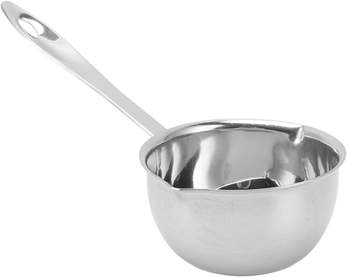 Stainless Steel Butter Warmer, Mini Butter Melting Pot with Dual Pour Spout Small Saucepan Milk Pan for Coffee Smaller Liquid Portions (150ML)