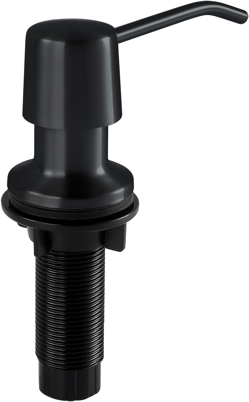 Soap Dispenser for Kitchen Sink - 4” Spout and 16oz Capacity Bottle - Black Countertop Soap Dispenser Pump with 47" Extension