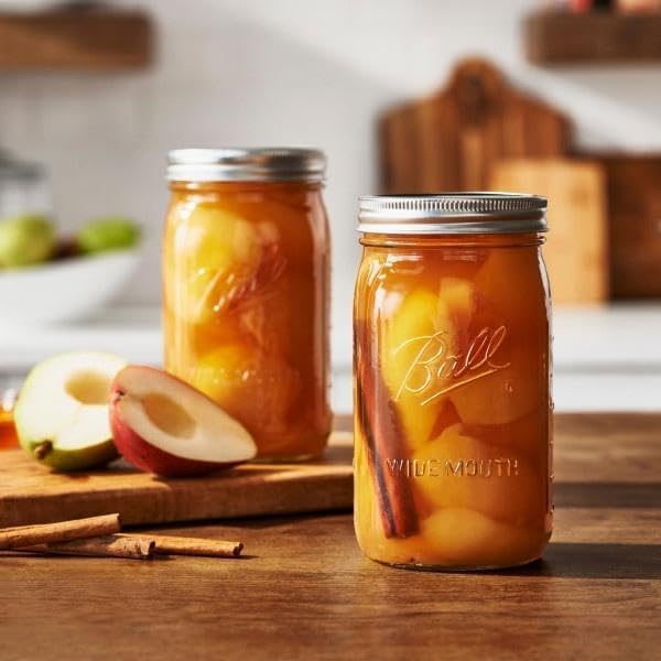 Ball Wide Mouth Glass Mason Jars with Lids and Bands, Used for Canning, Pickling, Juice, Jam, Jelly, Quart Size 32 Ounce (Pack of 3)