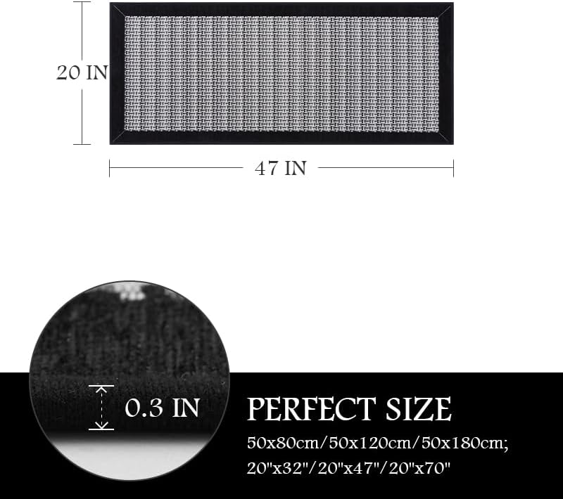 PADOOR Kitchen Mats for Floor, Kitchen Rugs Non Slip Washable, Rubber Backed Kitchen Runner Super Absorbent Kitchen Floor Mat Sink Rug, 20”x47” Black