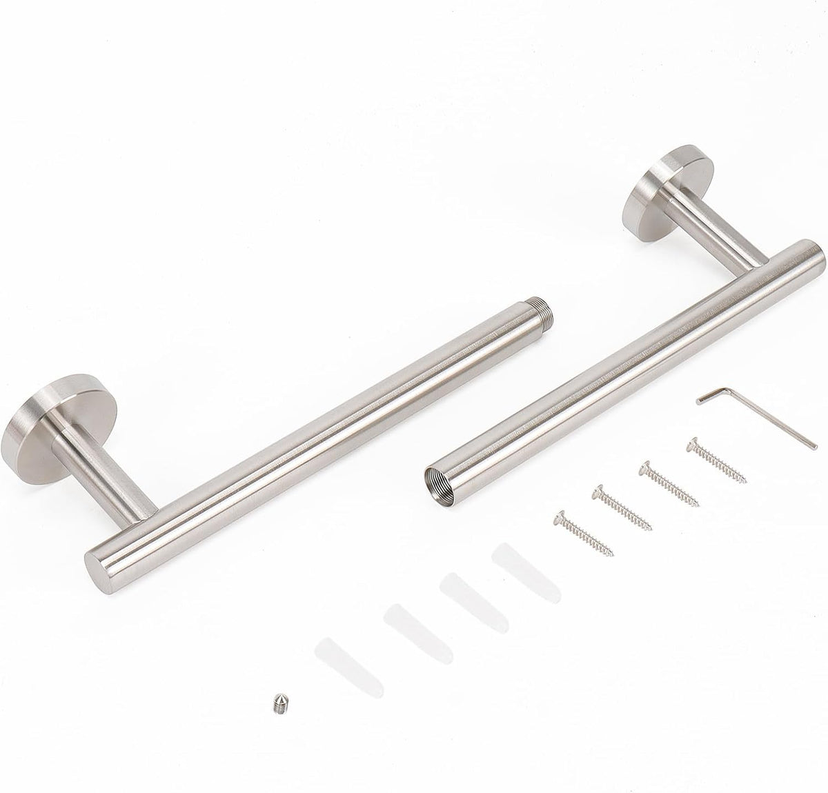 NearMoon Bathroom Towel Bar, Bath Accessories Thicken Stainless Steel Shower Towel Rack for Bathroom, Towel Holder Wall Mounted (1 Pack, Brushed Nickel, 18 Inch)