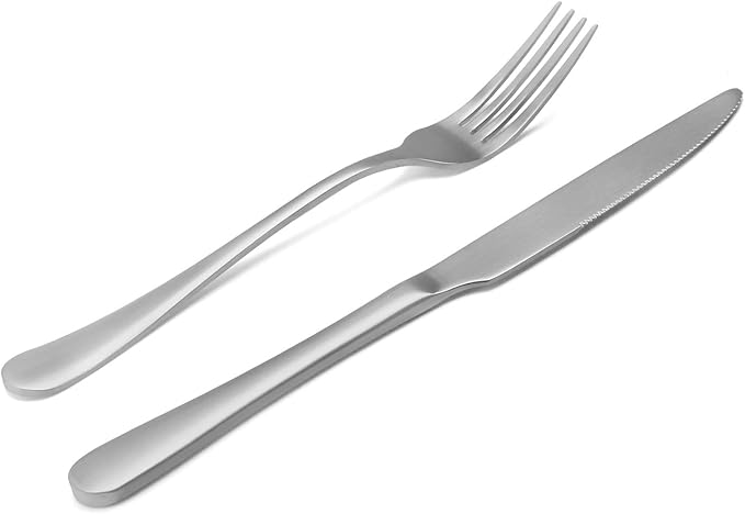 Matte Silverware Set, 20-Piece Stainless Steel Flatware Set,Kitchen Utensil Set Service for 4,Tableware Cutlery Set for Home and Restaurant, Dishwasher Safe…