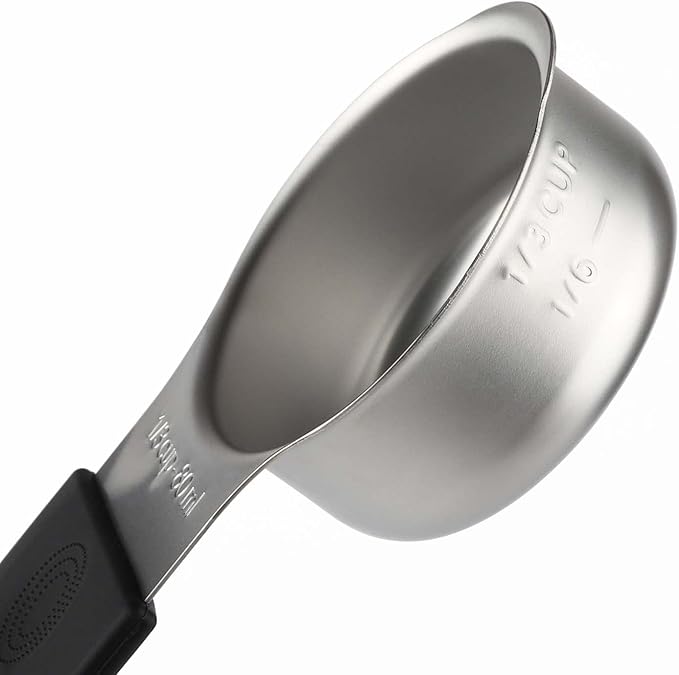 Magnetic Measuring Cups Set Stainless Steel Heavy Duty Metal Measuring Cups for Dry and Liquid Ingredients (black)
