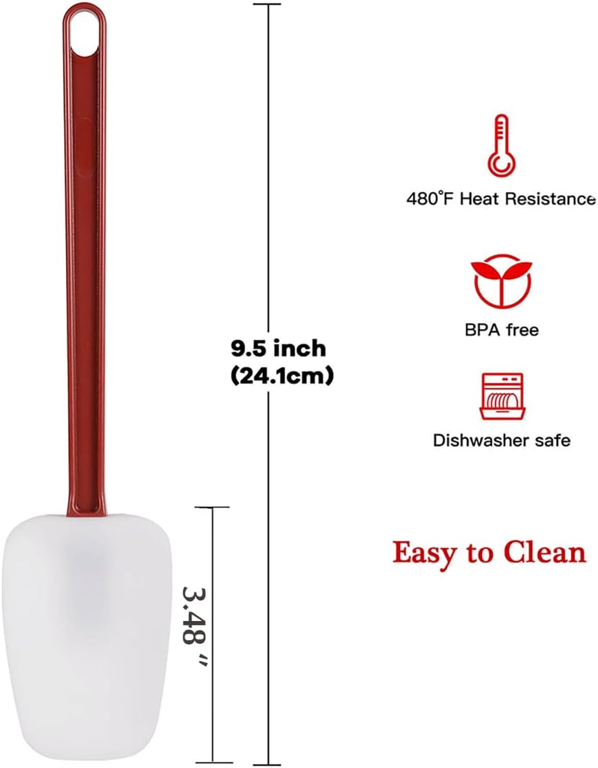 Commercial Spoonula Rubber Spatula Set, High Heat Spatula Spoon 9.5 Inches, Commercial Spatula for Cooking, Rubber Spatula Set Resistant to 500℉ (2 Spoonulas 9.5")