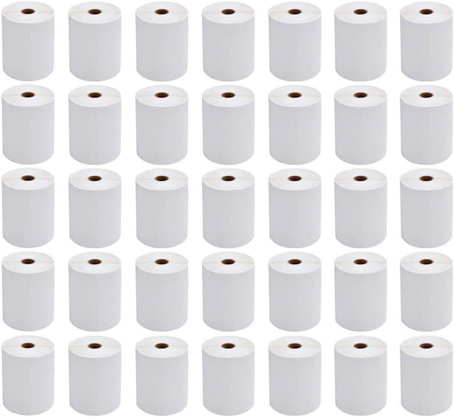FungLam 4x6 Thermal Labels, 40 Rolls Thermal Printer Labels, 250 Labels/Roll, 1'' Core, Perforated and Strong Adhesive Shipping Labels, Compatible with Zebra and Most Thermal Label Printers