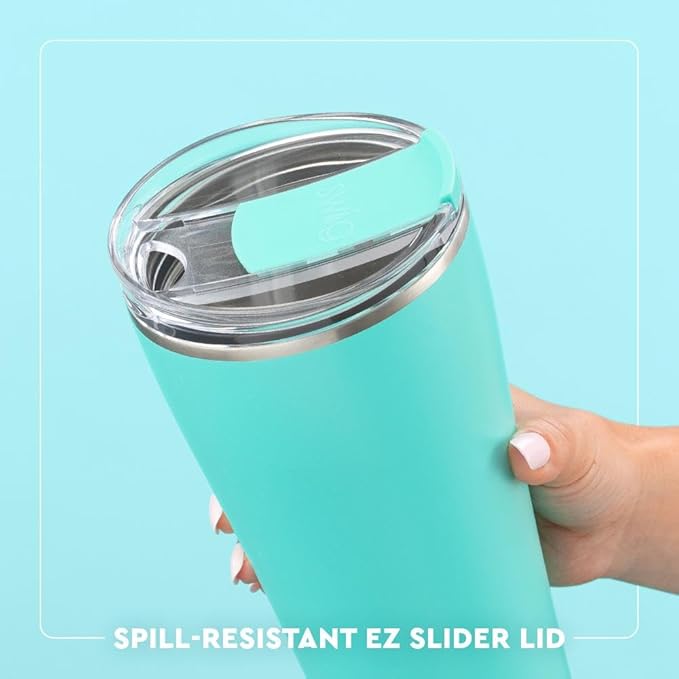 Swig Life 32oz Insulated Tumbler, Travel Coffee Tumbler with Lid, Cup Holder Friendly Travel Coffee Mug, Stainless Steel, 32 oz, Reusable Insulated Mug with Lid (Mystique)