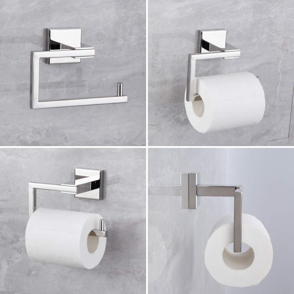Bathroom Toilet Paper Holder SUS304 Stainless Steel Kitchen Washroom Tissue Roll Dispenser Wall Mounted Rustfree 5-inch TP Holder Polished Finish
