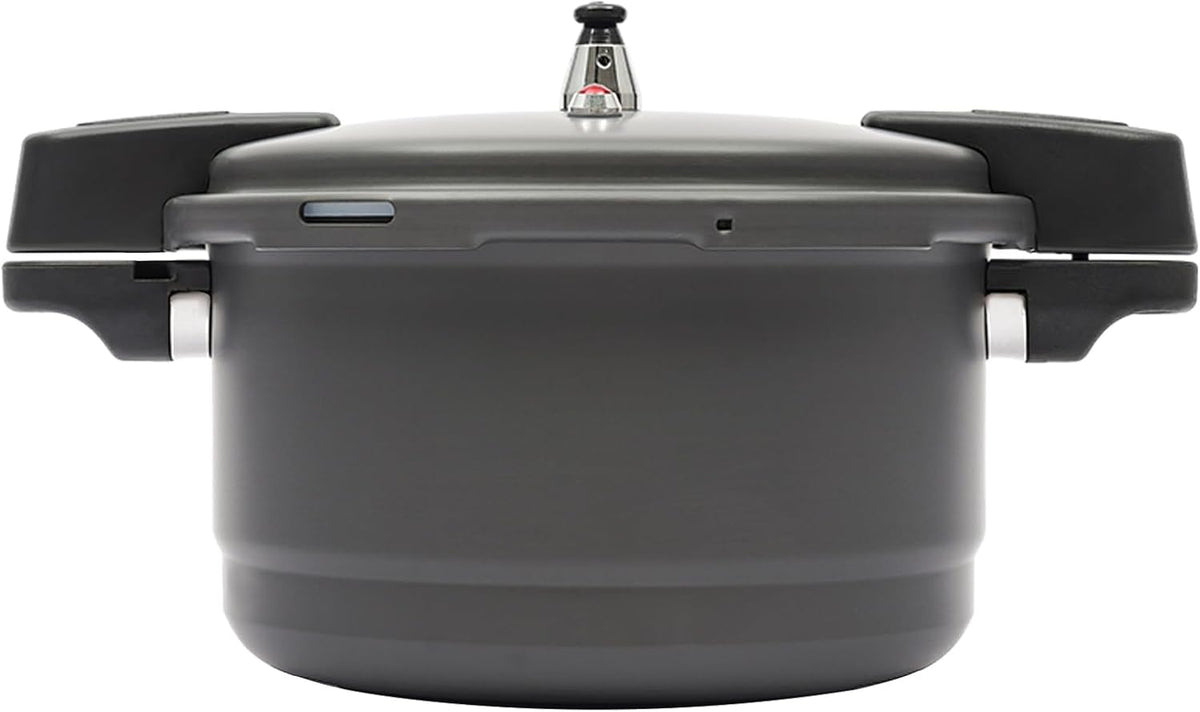 9L/9.5 Quart Gas Pressure Canner Pressure Cooker Pot Aluminium Alloy Dark Grey, for Stewiing, Steaming