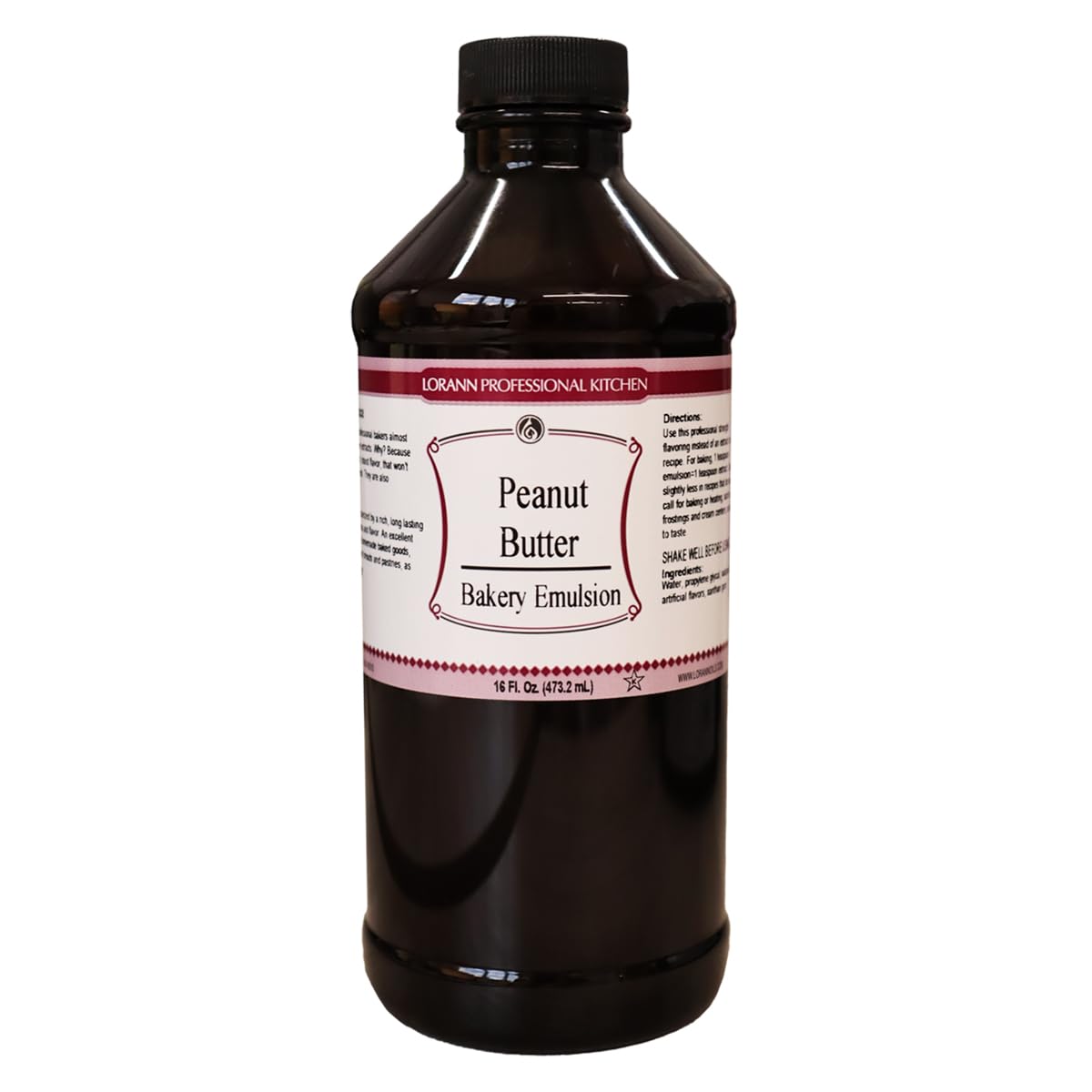 Lorann Oils Peanut Butter Bakery Emulsion: Realistic Peanut Butter Flavor Without Nuts, Perfect for Elevating Peanut Butter notes in Baked Goods, Gluten-Free, Keto-Friendly, 16 Oz