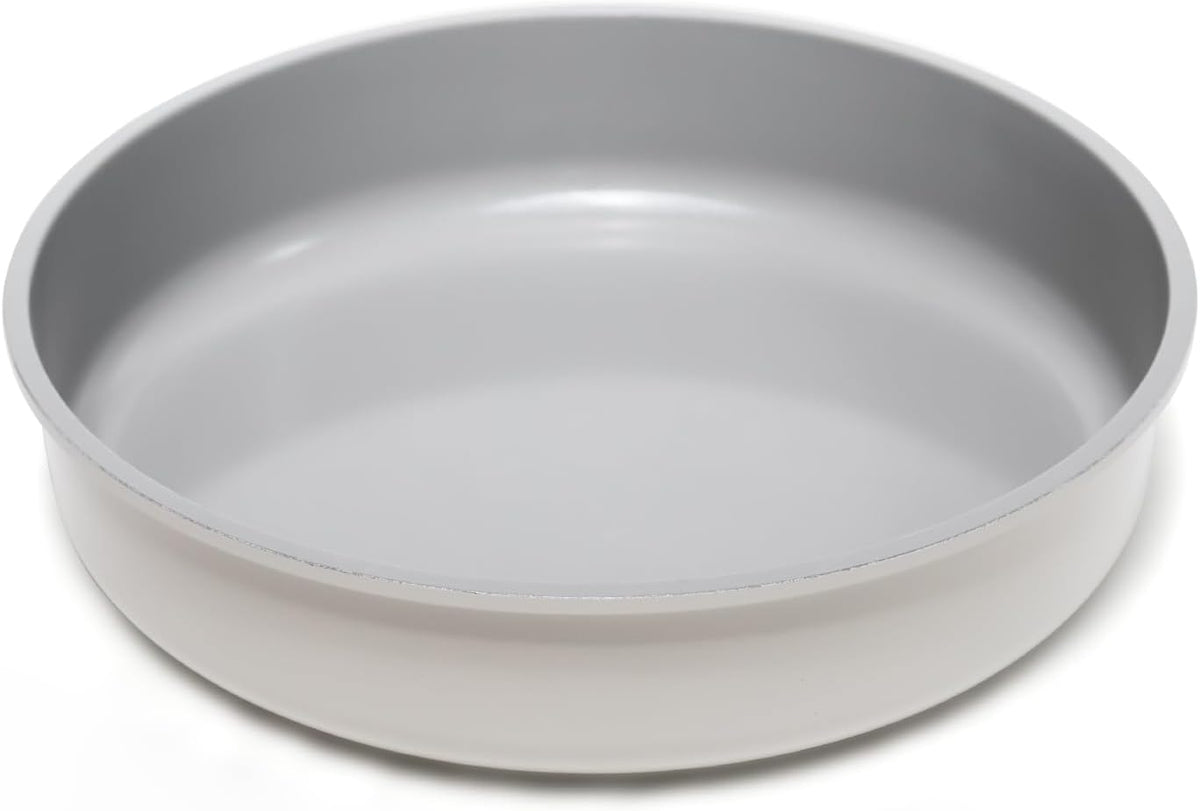 9.5 Inch Round Cake Pan,Cast Aluminum Bakeware Ceramic Nonstick for Cake Baking,Oven and Dishwasher Safe(Beige)