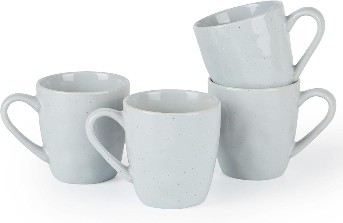 famiware Mars 4 Pieces Coffee Mug, 14 oz Tea Mug, Catering Mugs with Handle for Coffee, Tea, Cocoa, Milk, Light Gray