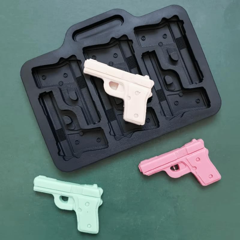 Pistol Ice Cube Mold Ice Cube Tray Mold Ice Cream Maker Chocolate Cake Baking Cakesicle Molds 3D Gun Shape Cold Drink DIY Whiskey Wine Ice Maker Accessories