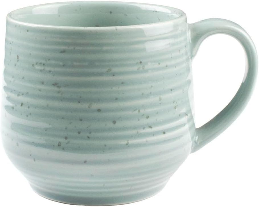 Sango Siterra Artist's Blend 17 oz. Stoneware Mug Set – Service for 4, Rustic Design, Assorted Colors, Scratch-Resistant, Microwave & Dishwasher Safe, for Everyday Dining & Entertainment