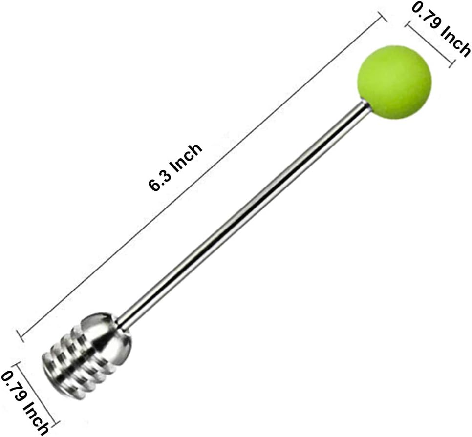 Stainless Steel Honey Dipper Stick 6.3 Inch Honey Wand Server for Honey Pot Dispense Drizzle Honey, Wedding Party Favors, Baby Shower (Green)
