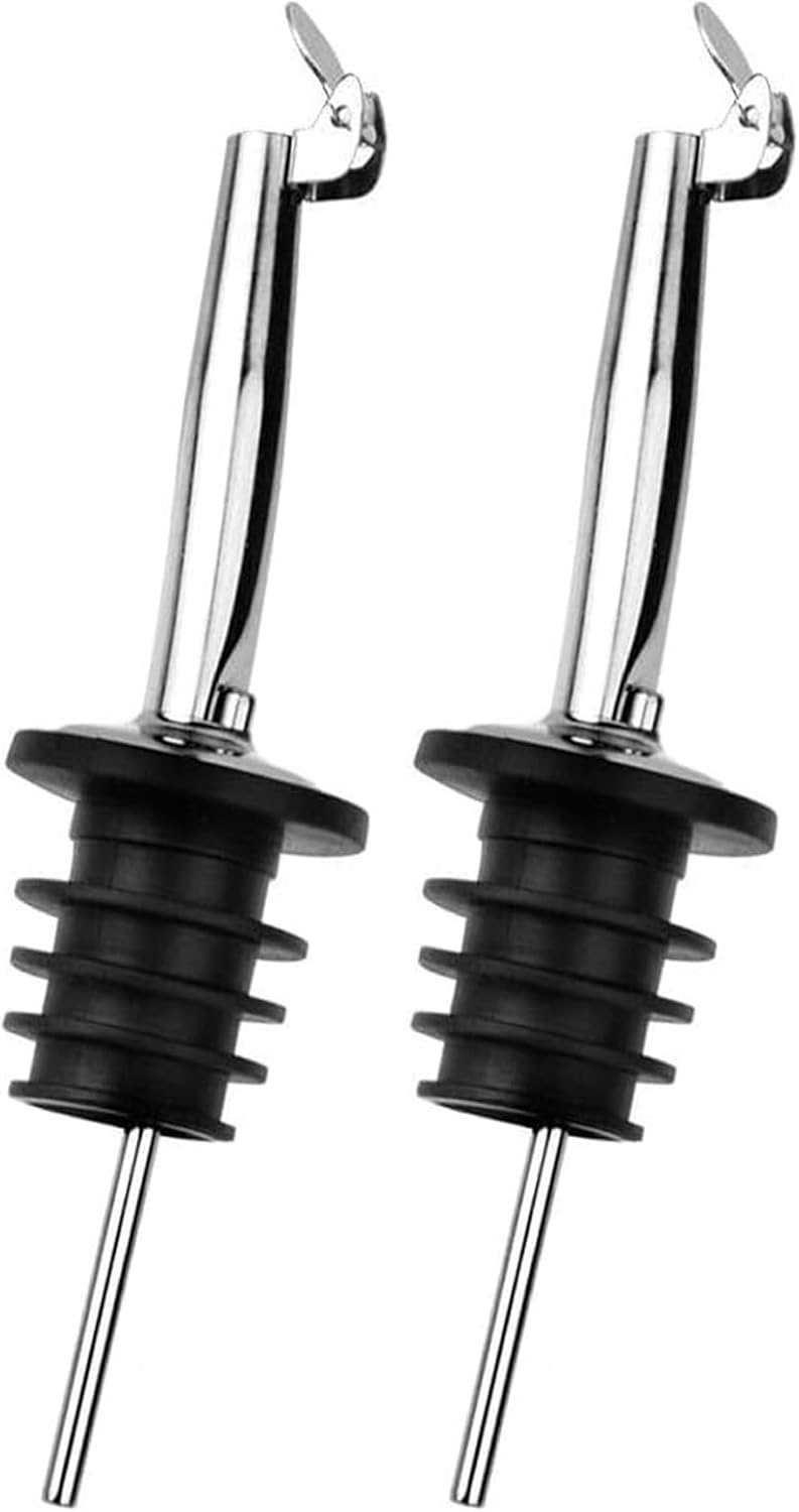 2 Pack Oil Pourerswith Flip Top, Olive Oil Dispenser Spout, Oil Spout Liquor Bottle Pourer Spouts, Speed Pour Spouts for 3/4" Bottle Mouth