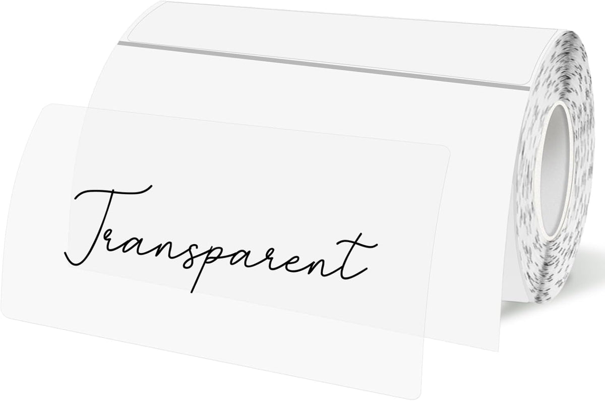 Transparent Thermal Labels Stickers 2x4 Inch, Self-Adhesive Clear Waterproof Thermals Stickers for Logo Design, Transparent Direct Thermal Labels- 200 Sheets