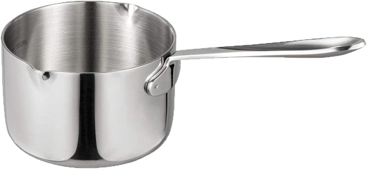 IMEEA 10oz/300ml Butter Coffee Milk Warmer Mini Butter Melting Pot with Dual Pour Spout 18/10 Tri-Ply Stainless Steel
