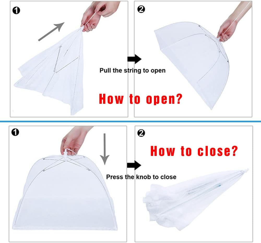Mesh Food Covers for Outside,3 Extra Large 40"X24" Jumbo Pop-Up Mesh Food Tent Food Cover for Outside BBQ Camping Party Picnic Accessories - Outside Food Covers