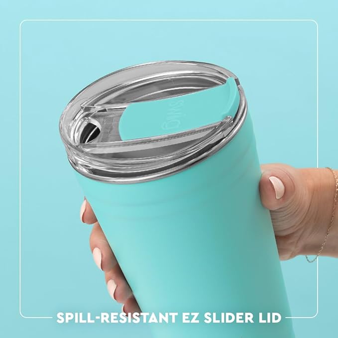 Swig Life 24oz Party Cup, Stackable Insulated Travel Coffee Tumbler with EZ Slider Lid, Cup Holder Friendly, Stainless Steel 24 oz Tumbler, Reusable Coffee Mug (Egg Hunt)