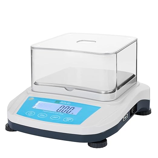 U.S. Solid Precision Lab Scale 3000g x 0.01g- High Precision Analytical Balance w/USB and RS232 Interface, Detachable Draft Shield, 1x 2kg Calibration Weight,100-240 VAC