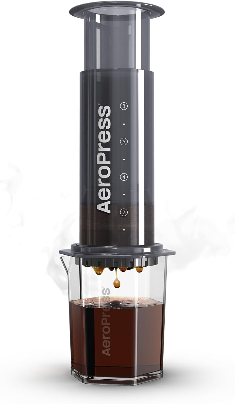 AeroPress Original XL Coffee Press – 3 in 1 brew method combines French Press, Pourover, Espresso. Full bodied, smooth coffee w/out grit or bitterness. Small portable coffee maker for camping & travel