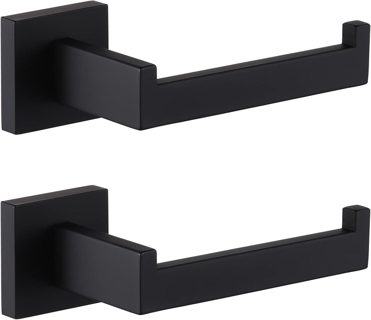 KOKOSIRI Black Toilet Paper Holders Bathroom Toilet Paper Roll Holder SUS304 Stainless Steel Contemporary Wall Mounted, 2 Pack, B2003BK-P2