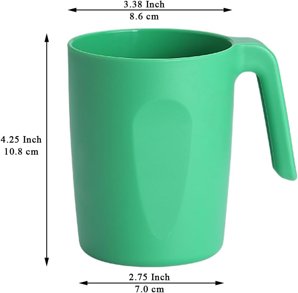 Kyraton Plastic Mug Set 12 Pieces, Mutil Color Unbreakable And Reusable Light Weight Travel Coffee Mugs Espresso Cups Easy to Carry And Clean, Dishwasher Safe
