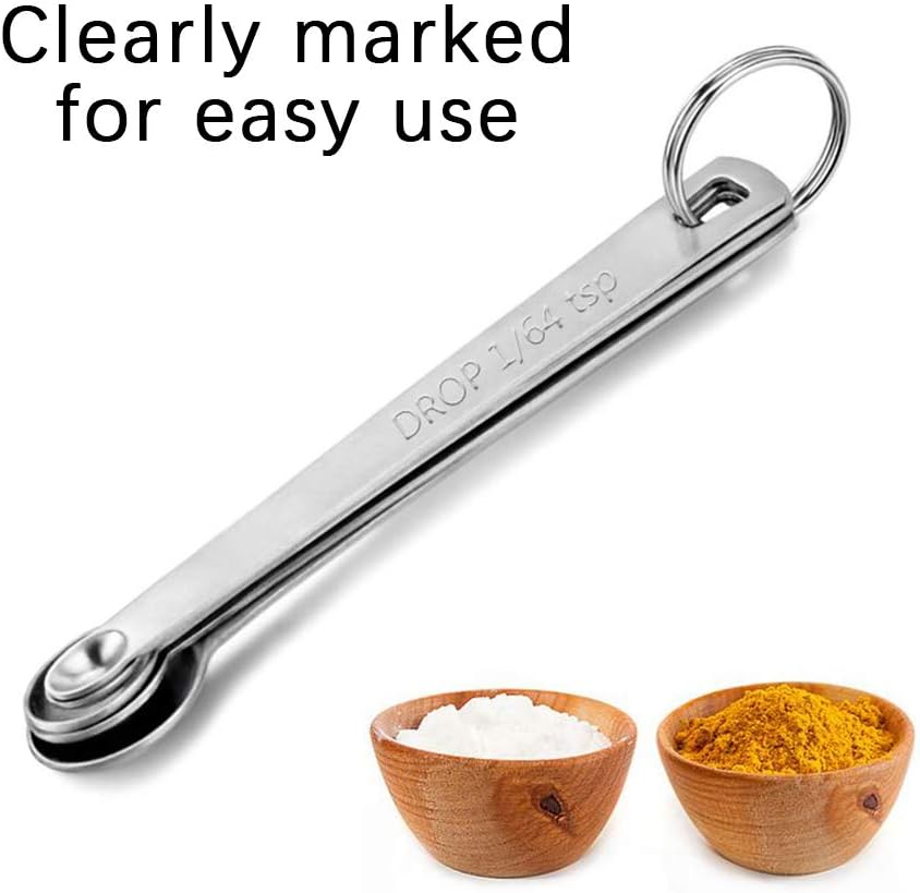 4Pack Mini Measuring Spoons Set, Heavy Duty Stainless Steel Teaspoon for Cooking and Baking, Suitable for Small Amount of Dry or Liquid Ingredients and Spices